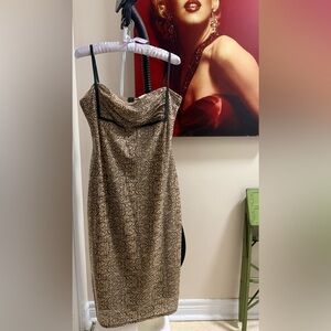 Elegant Black and Tan Dress
